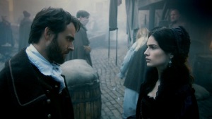 Stuart Townsend and Janet Montgomery in Salem (2014)