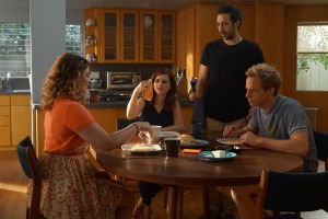 Chris Geere, Kether Donohue, Aya Cash, and Desmin Borges in You're the Worst (2014)